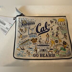 New Cal Themed Pouch with Cream and Navy Accents